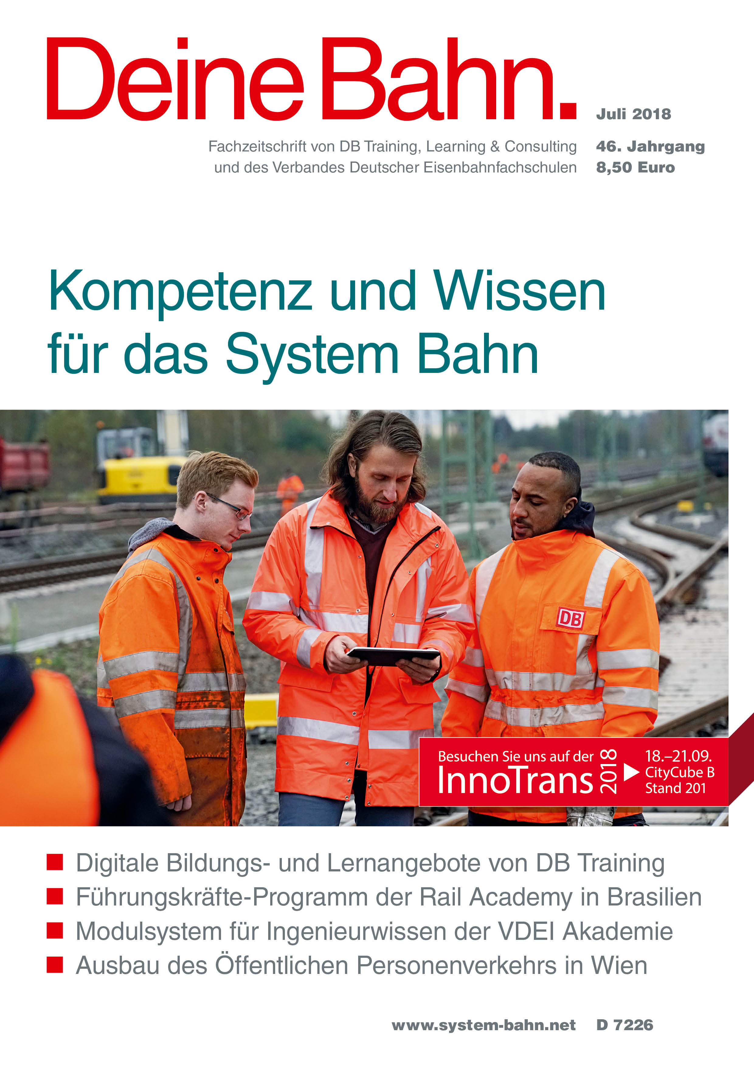 Fachzeitschrift Deine Bahn Juli 2018 umschlagmotiv