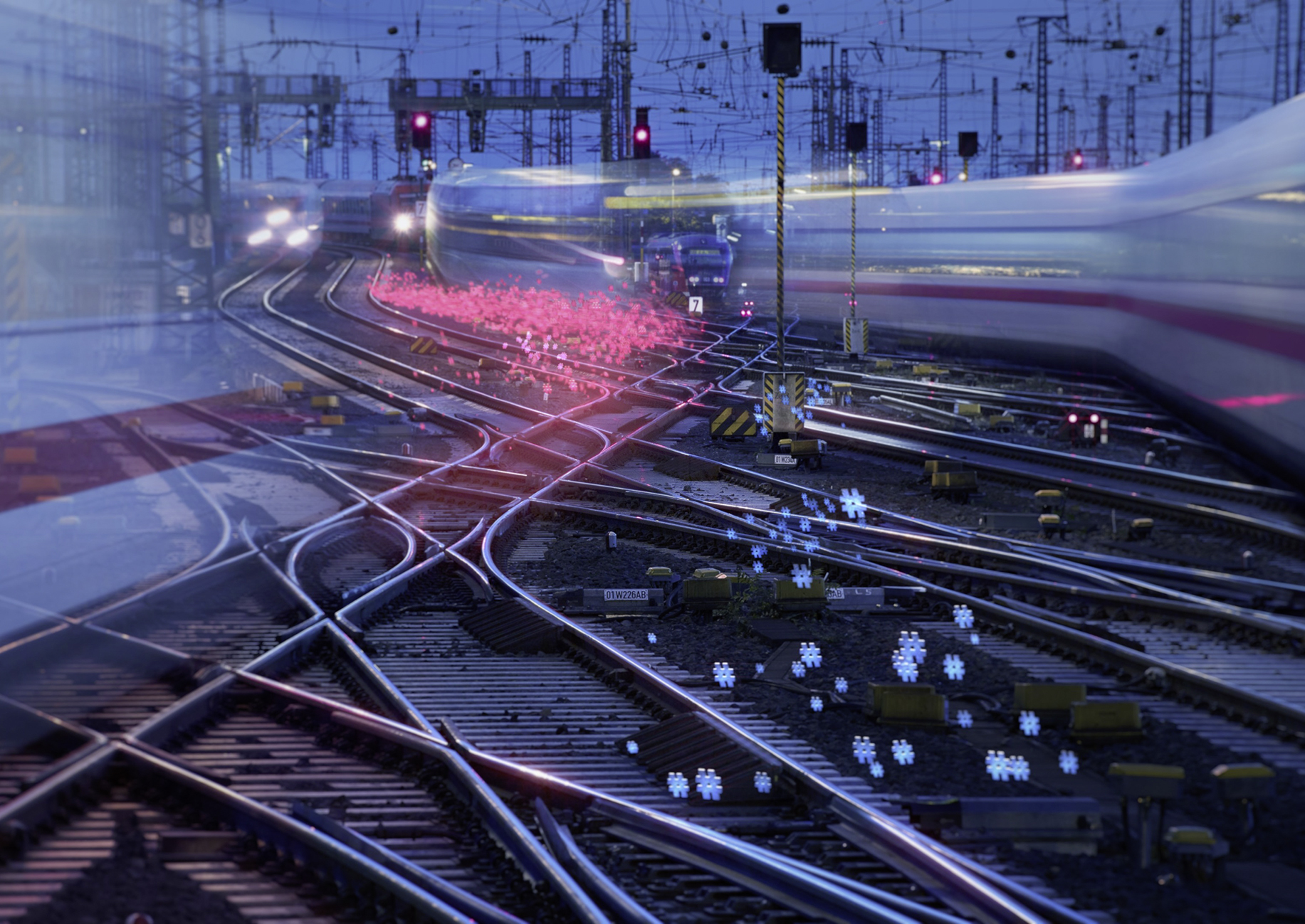 gleisvorfeld bei Nacht