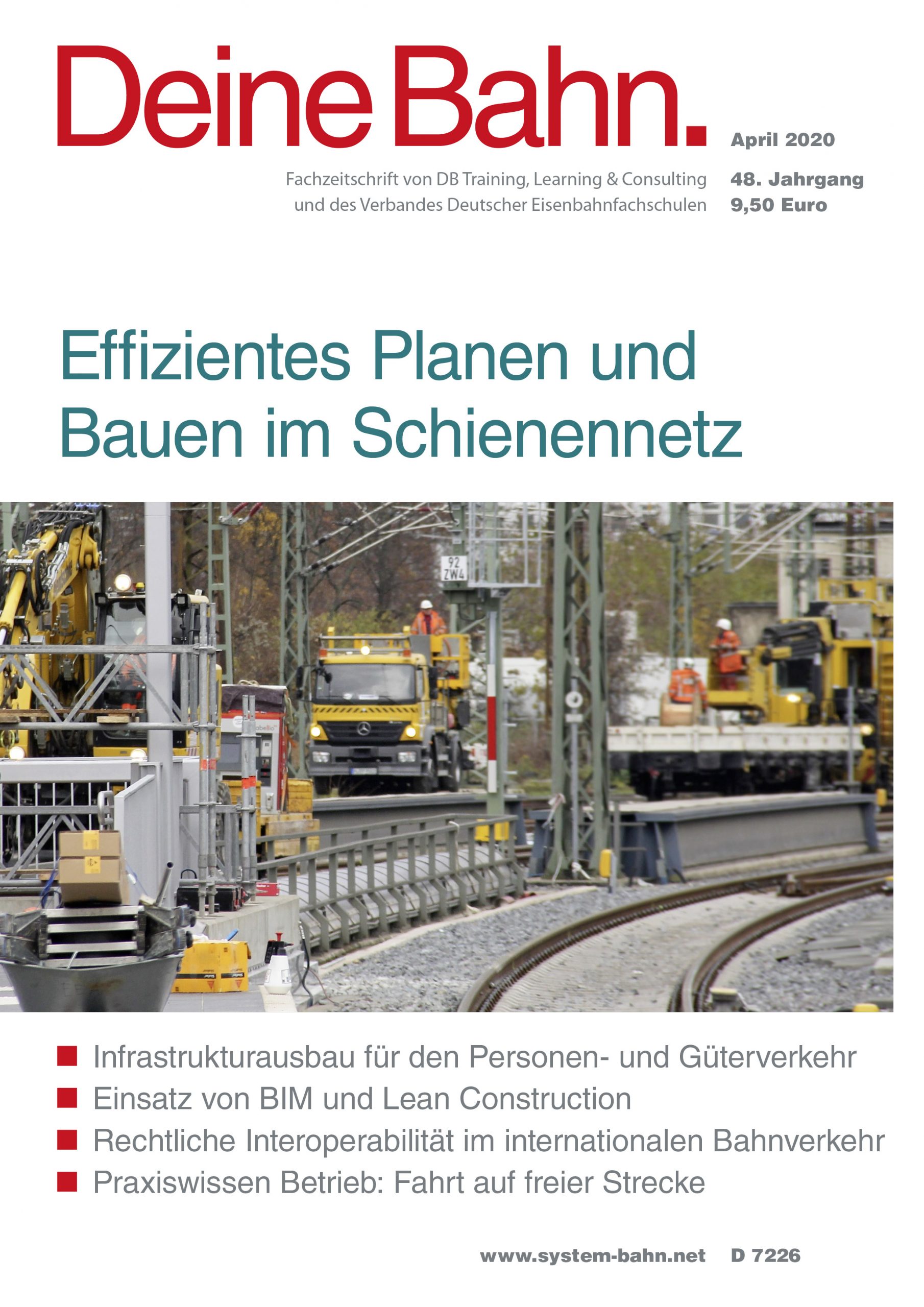 umschlagmotiv fachzeitschrift deine bahn April 2020