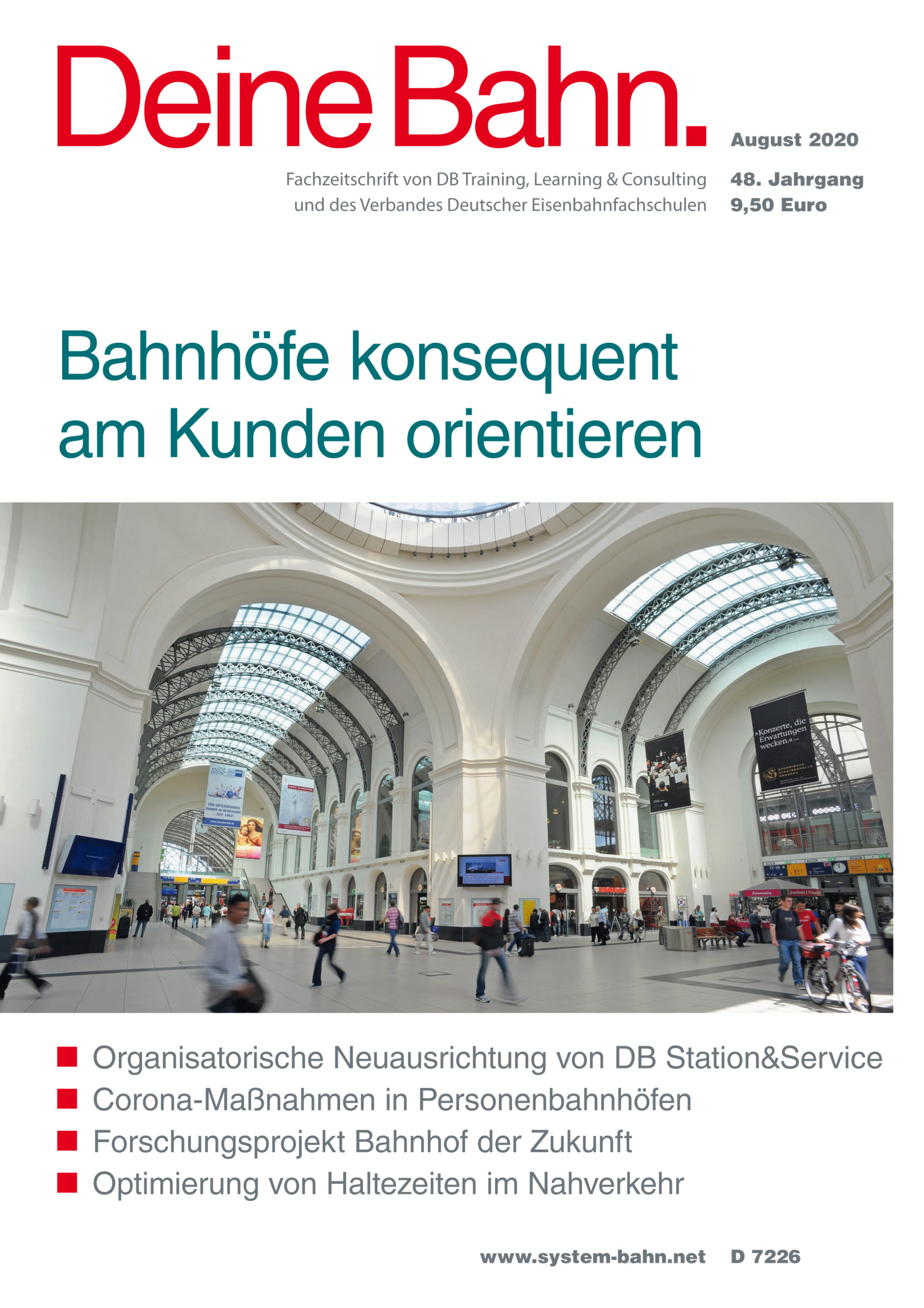 Umschlagmotiv Fachzeitschrift Deine Bahn August 2020