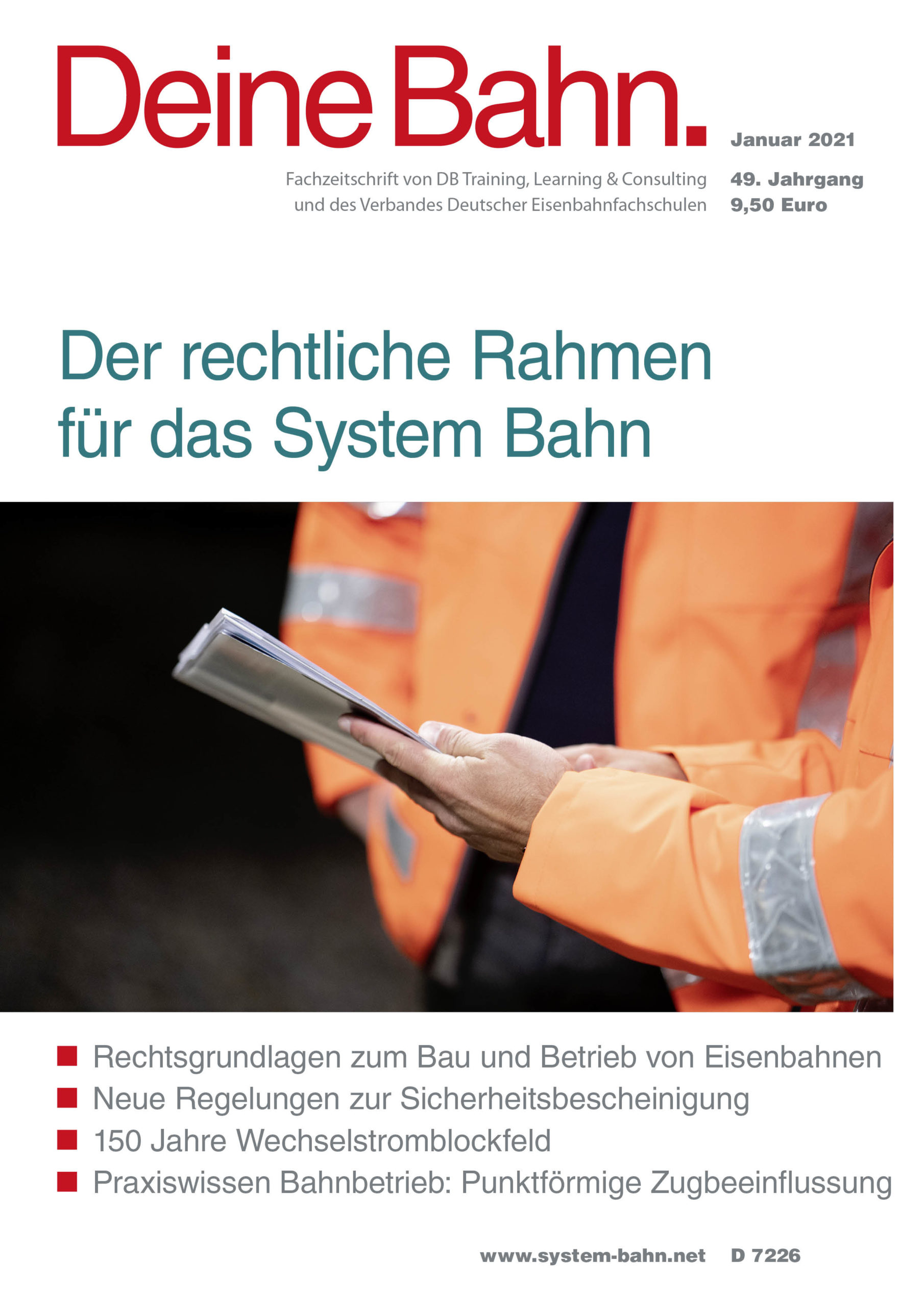 Umschlagmotiv Fachzeitschrift Deine Bahn Januar 2021