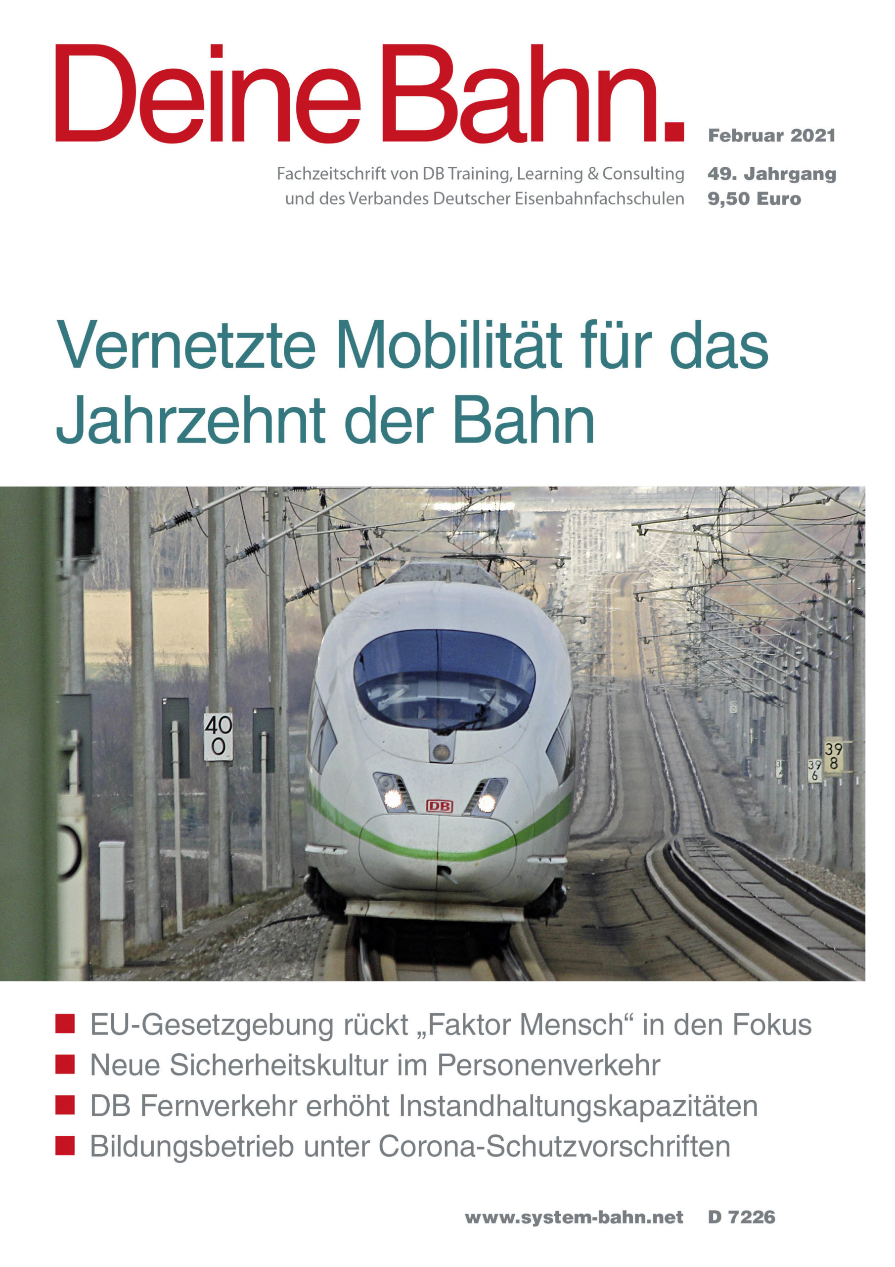 Umschlagmotiv Fachzeitschrift Deine Bahn Februar 2021
