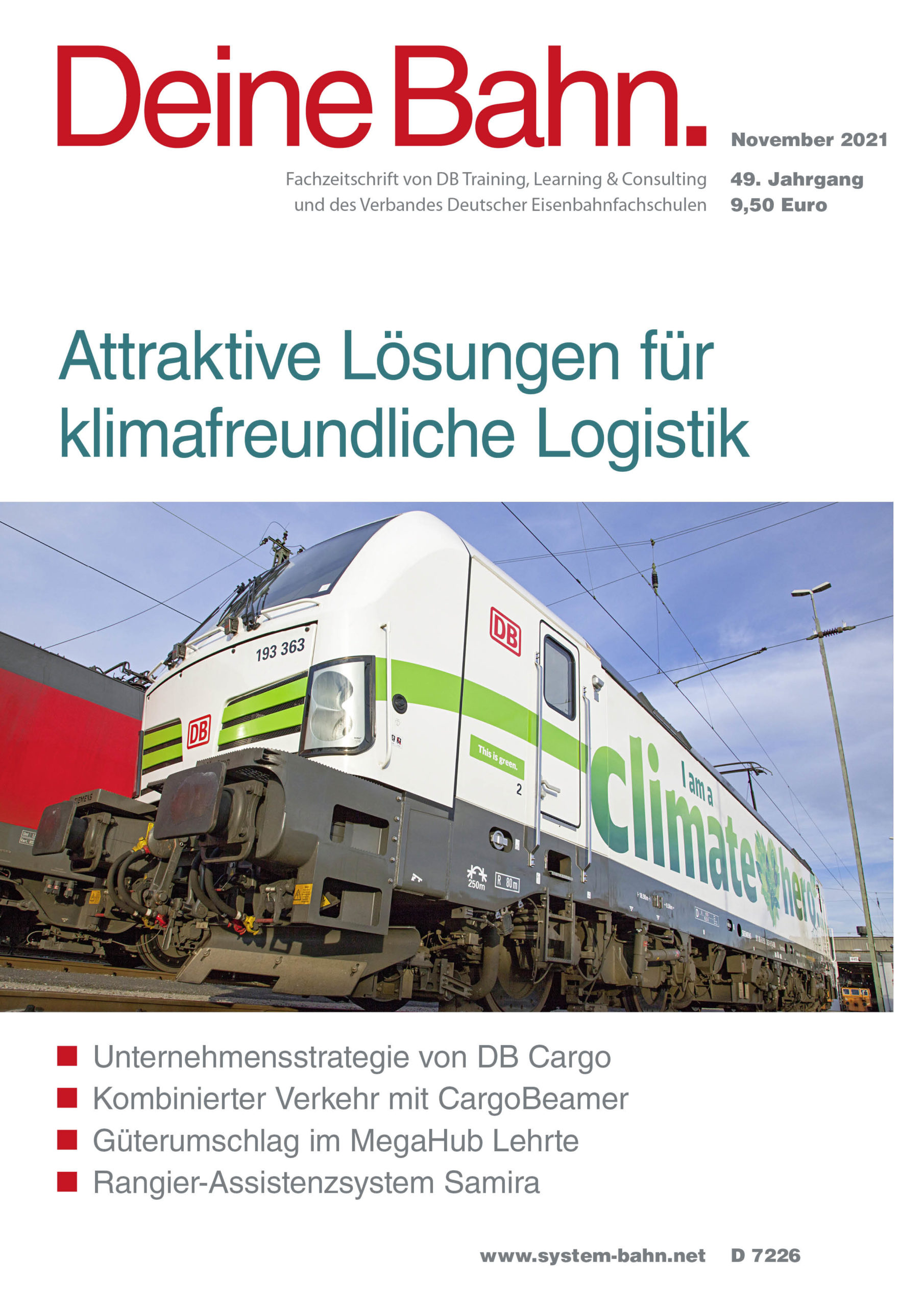Umschlagmotiv Fachzeitschrift Deine Bahn November 2021