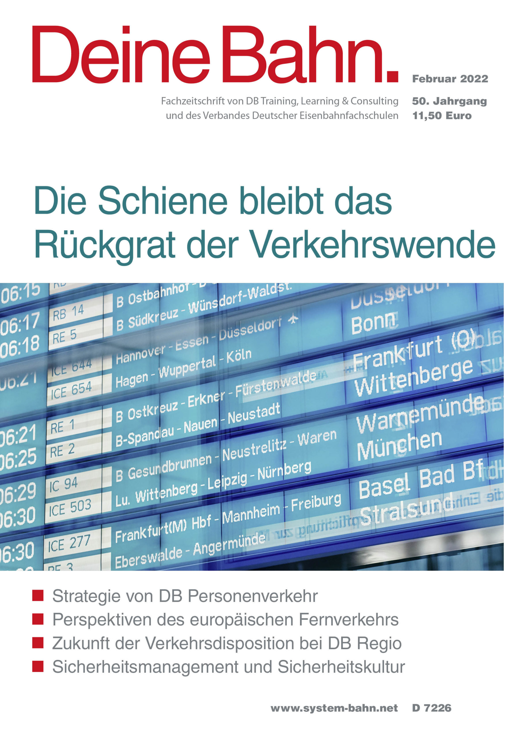 Umschlagmotiv Fachzeitschrift Deine Bahn Februar 2022