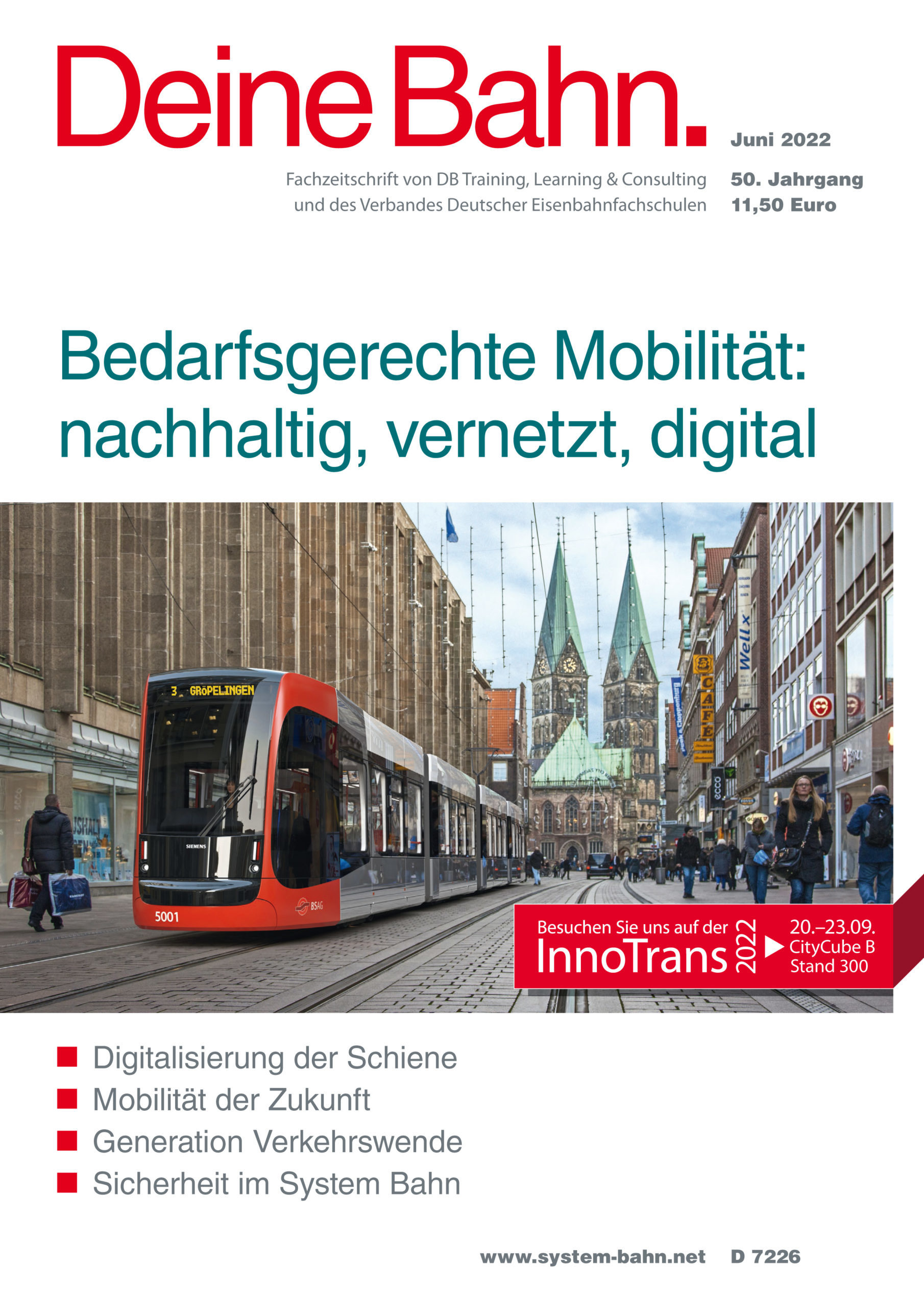Umschlagmotiv Fachzeitschrift Deine Bahn Juni 2022
