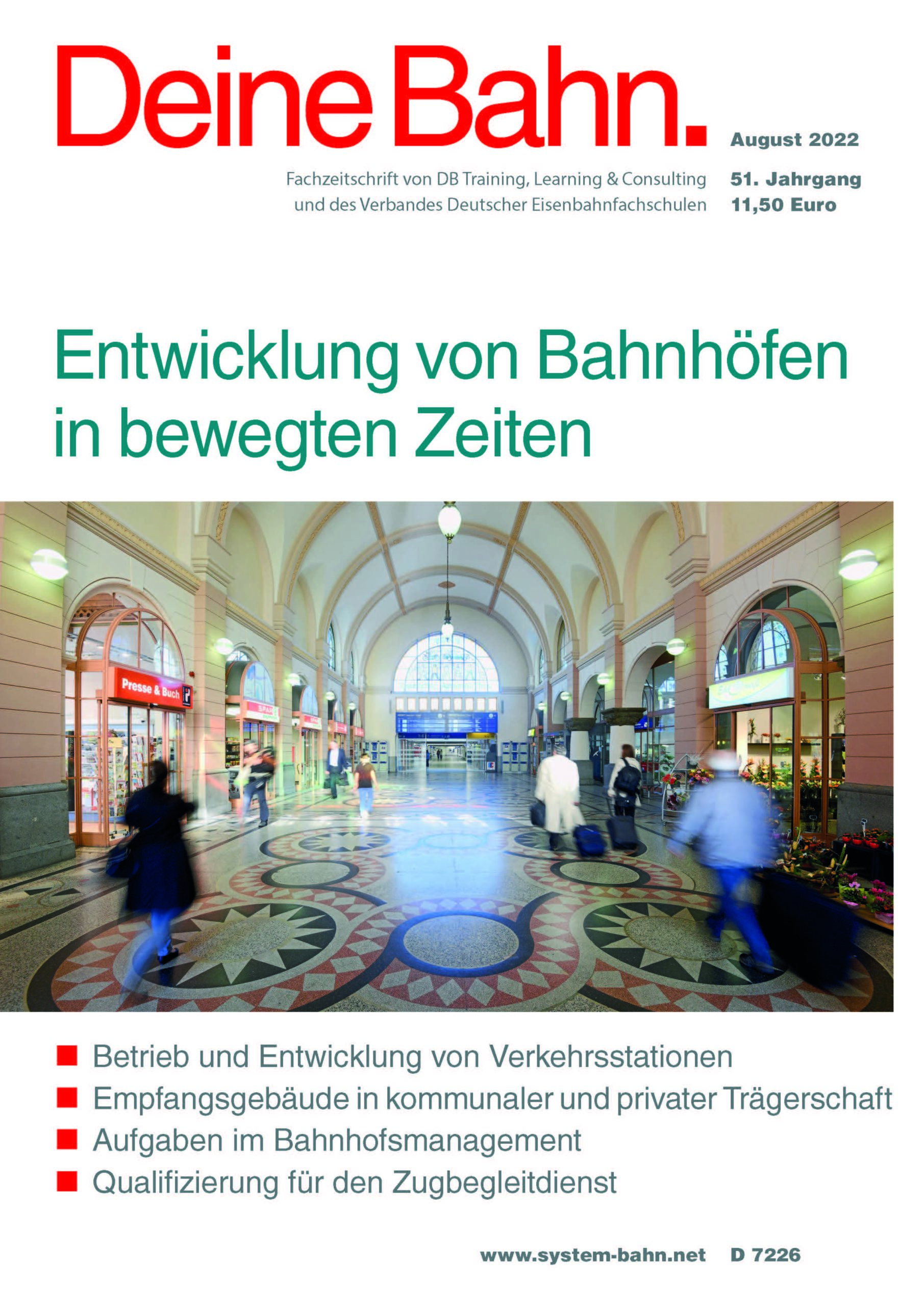 Umschlagmotiv Fachzeitschrift Deine Bahn August 2022