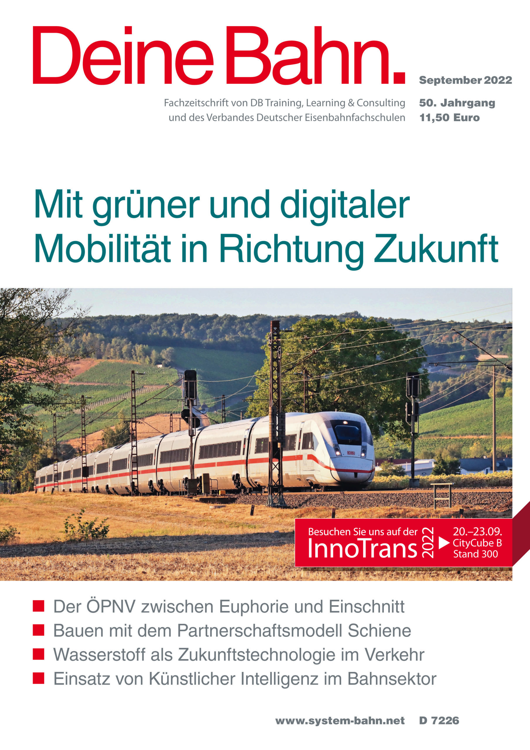 Umschlagmotiv Fachzeitschrift Deine Bahn September 2022