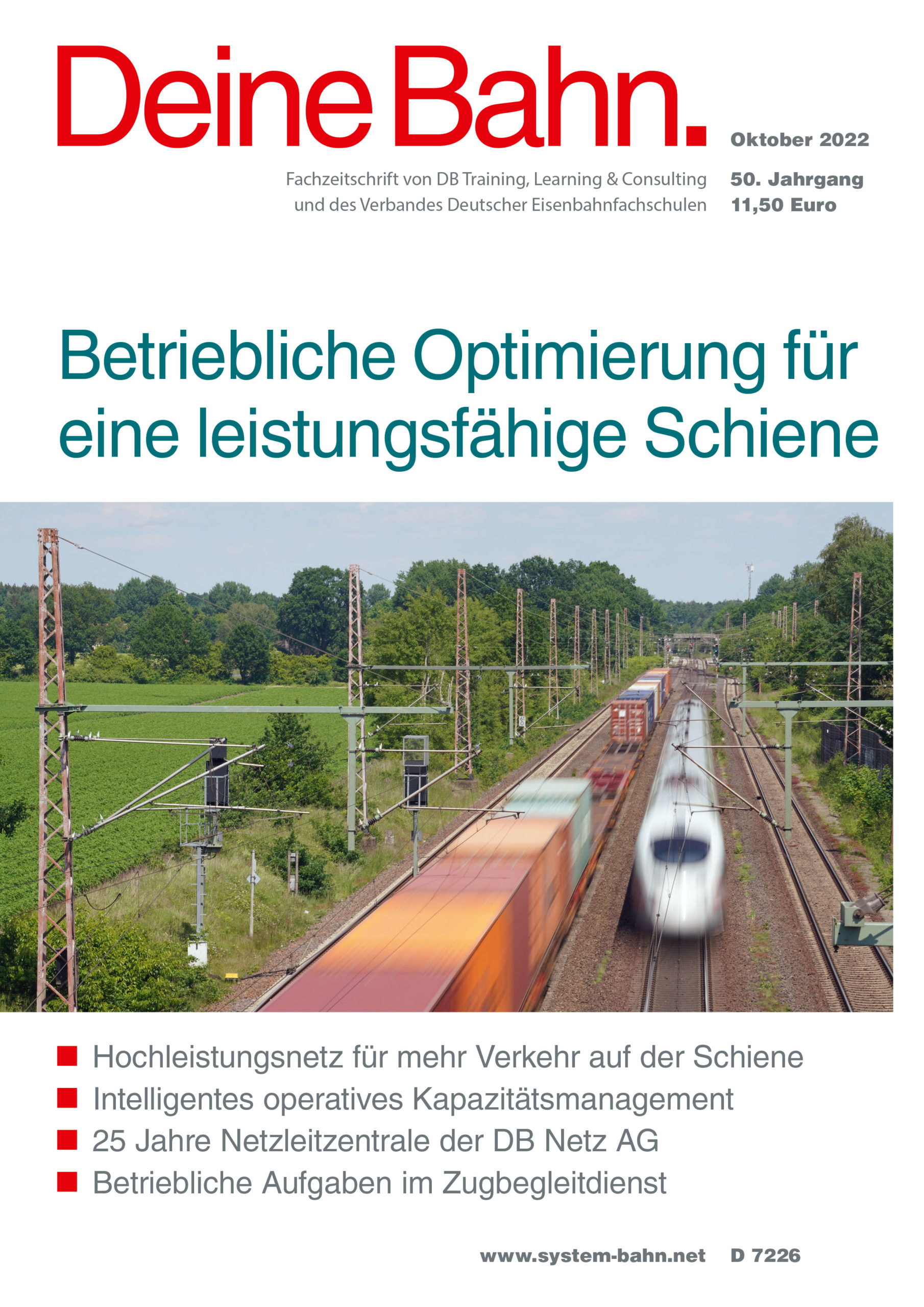 Umschlagmotiv Fachzeitschrift Deine Bahn Oktober 2022