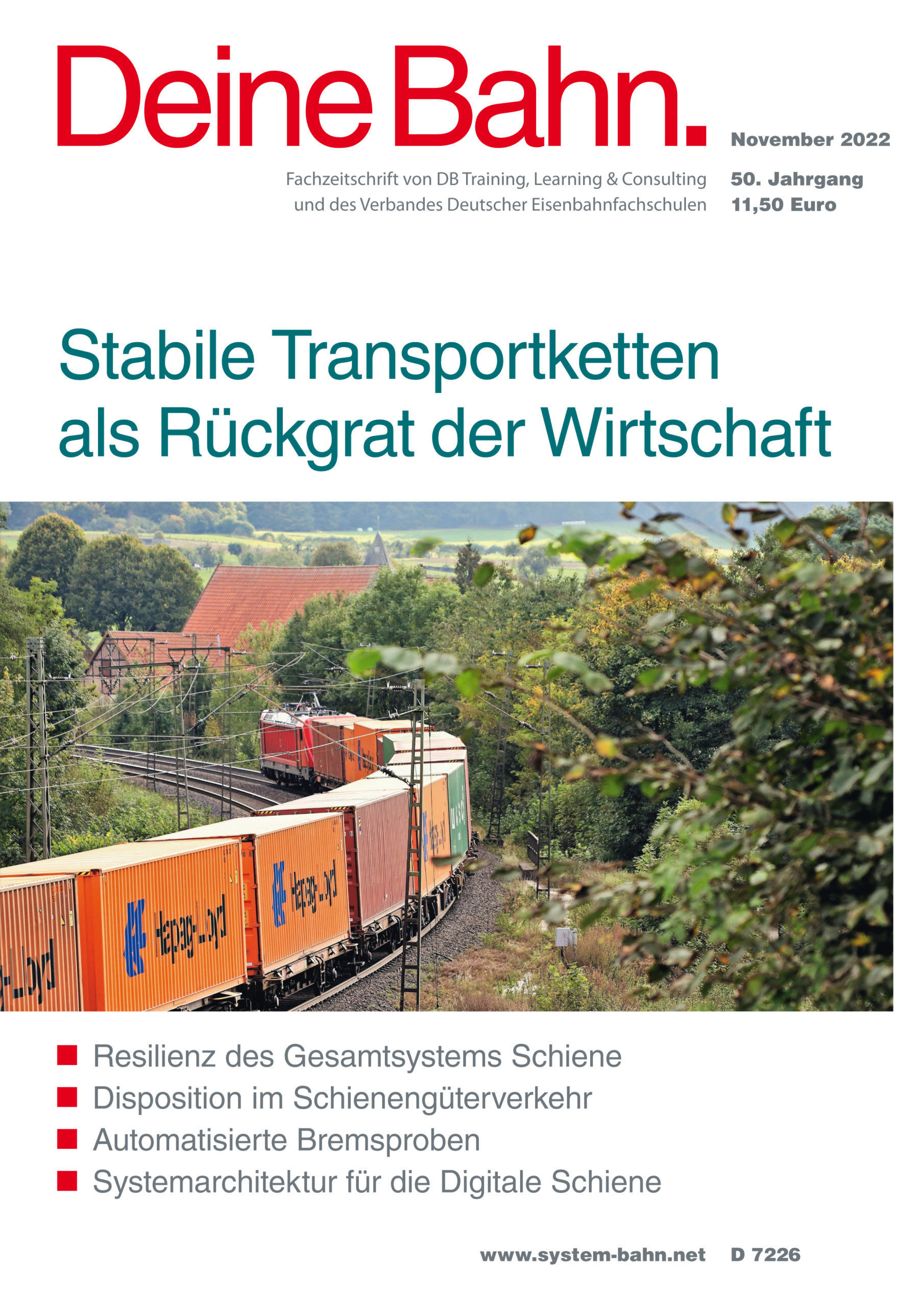 Umschlagmotiv Fachzeitschrift Deine Bahn November 2022