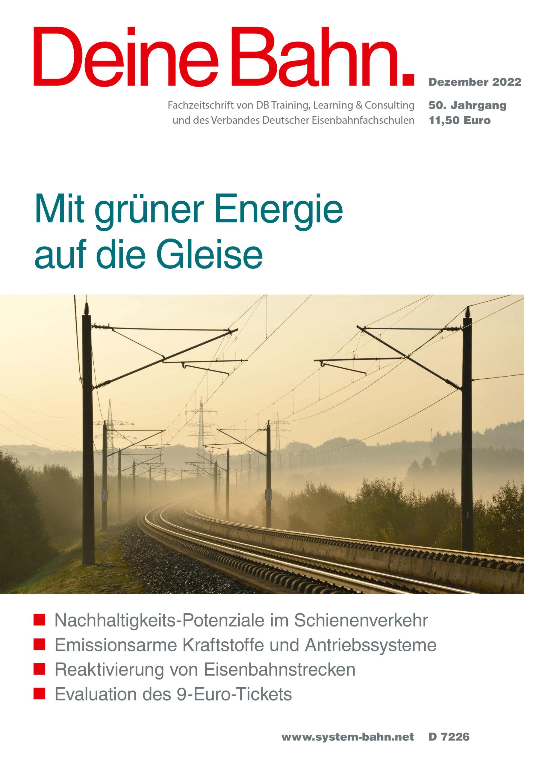 Umschlagmotiv Fachzeitschrift Deine Bahn Dezember 2022