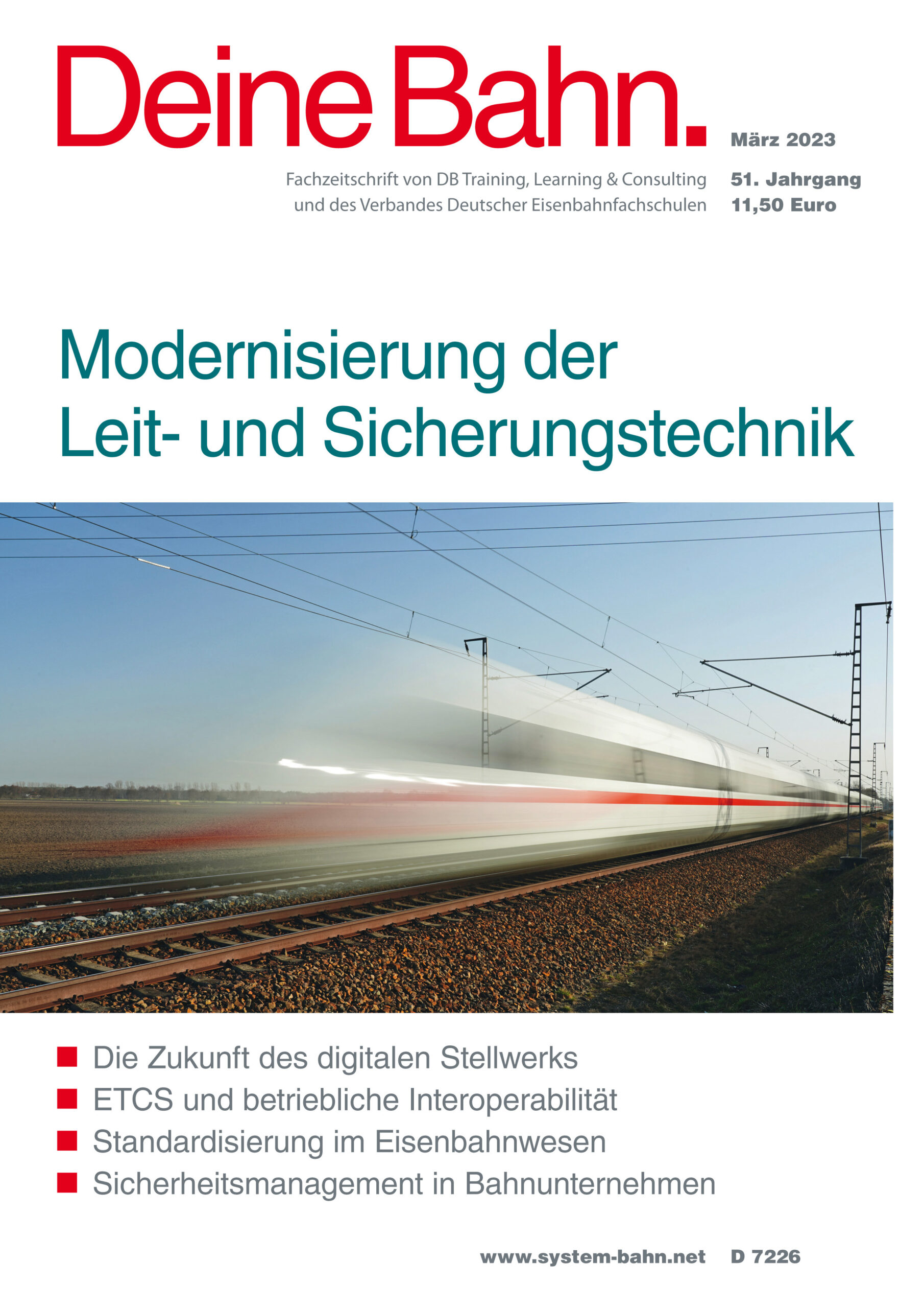 Umschlagmotiv Fachzeitschrift Deine Bahn März 2023