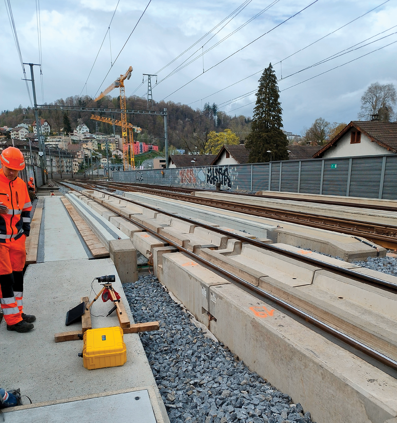Die fertig installierte Feste Fahrbahn in Luzern