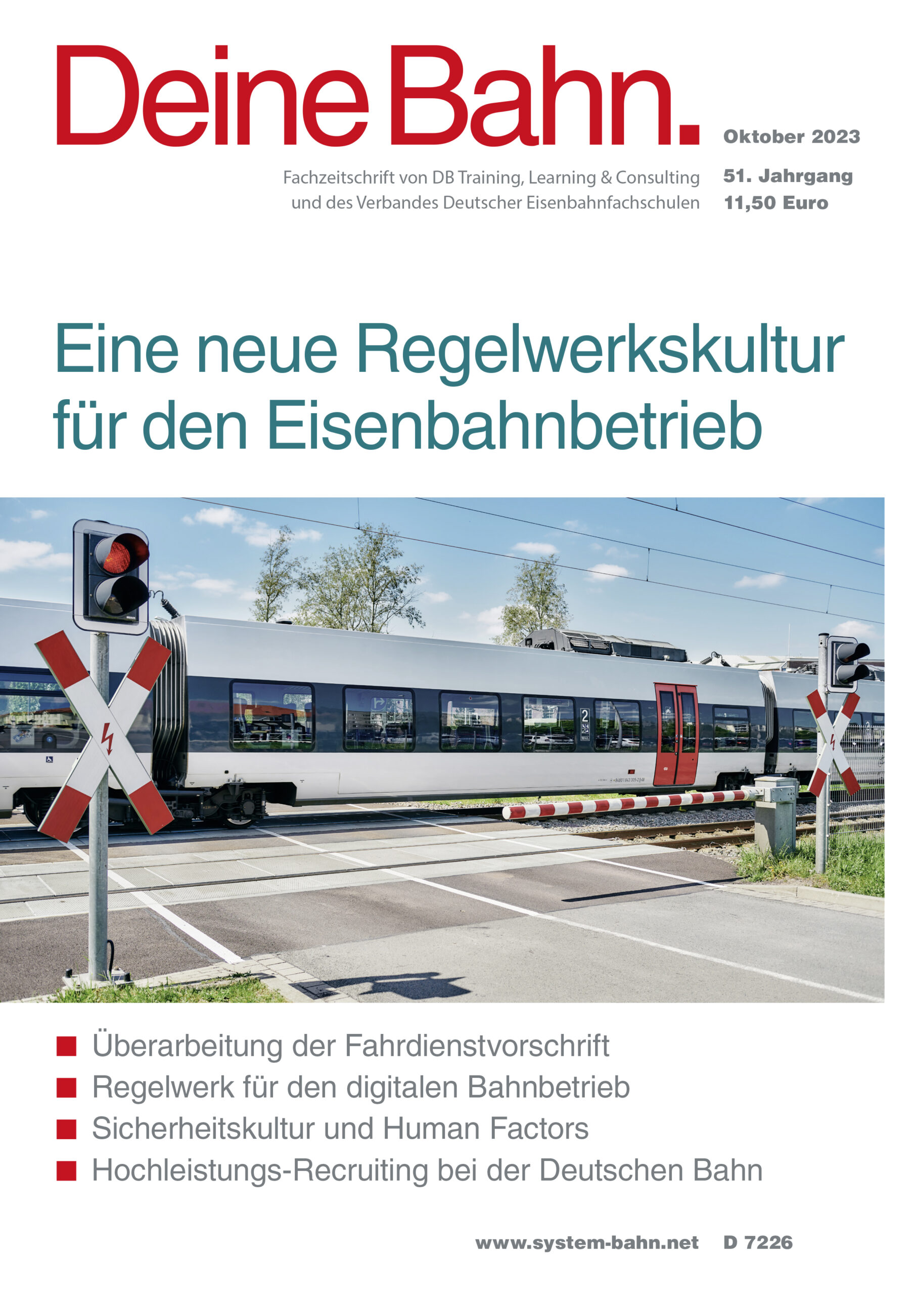 Umschlagmotiv Fachzeitschrift Deine Bahn Oktober 2023
