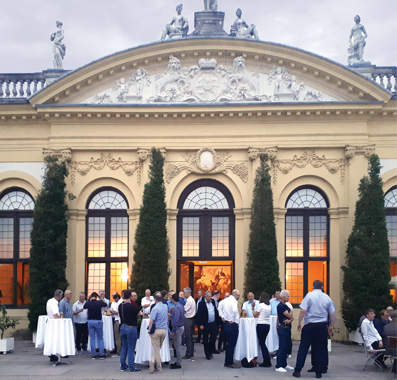 Die barocke Orangerie bot den Rahmen für den Ausklang des ersten Kongresstags