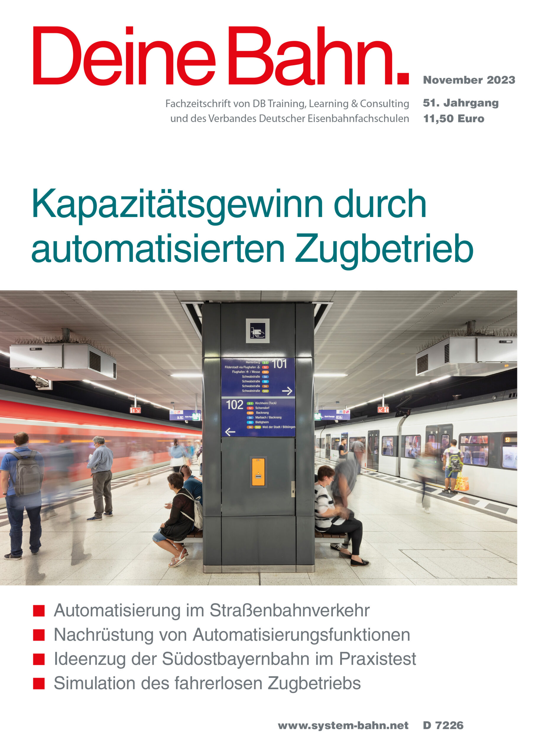Umschlagmotiv Fachzeitschrift Deine Bahn November 2023