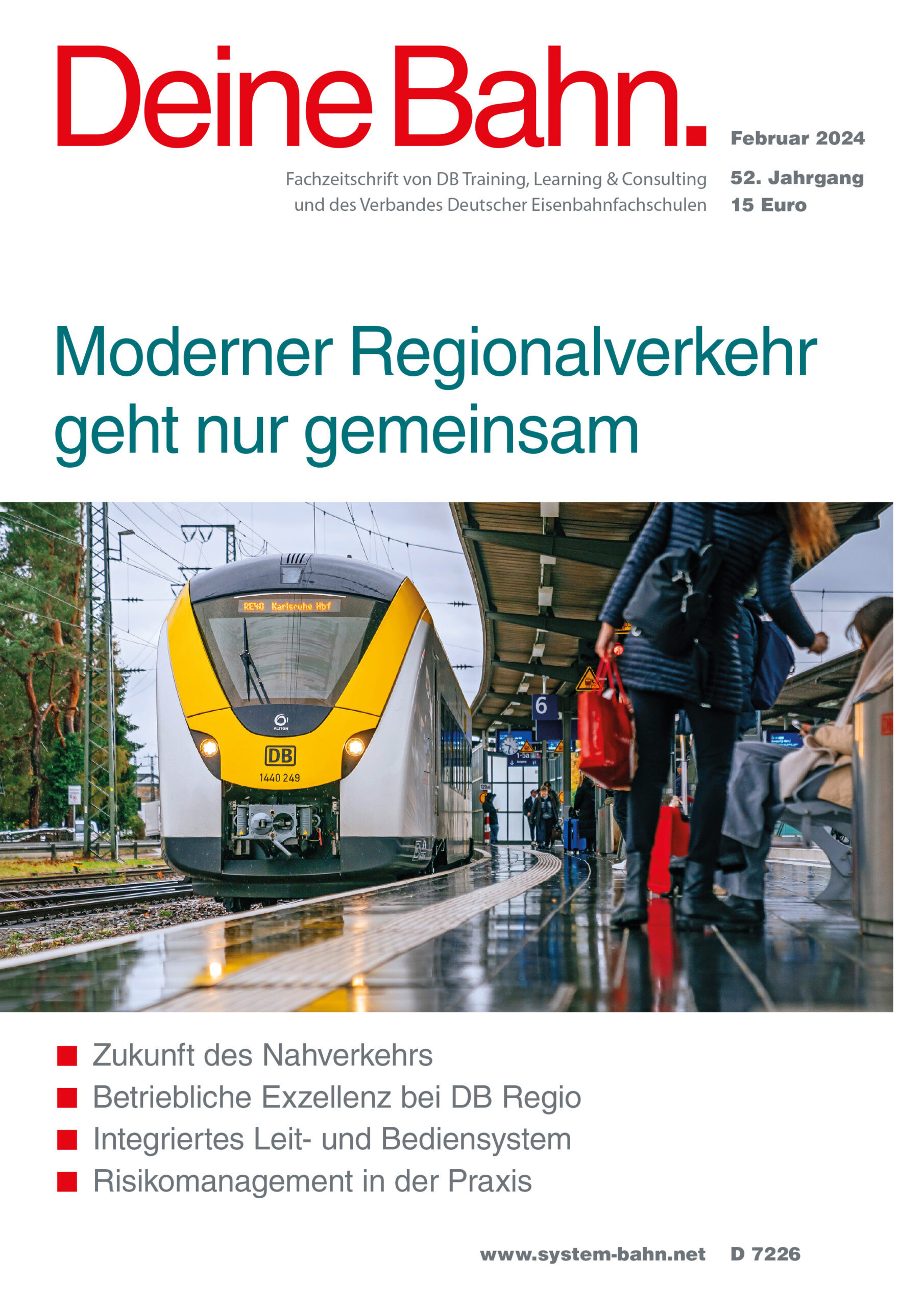 Umschlagmotiv Fachzeitschrift Deine Bahn Februar 2024