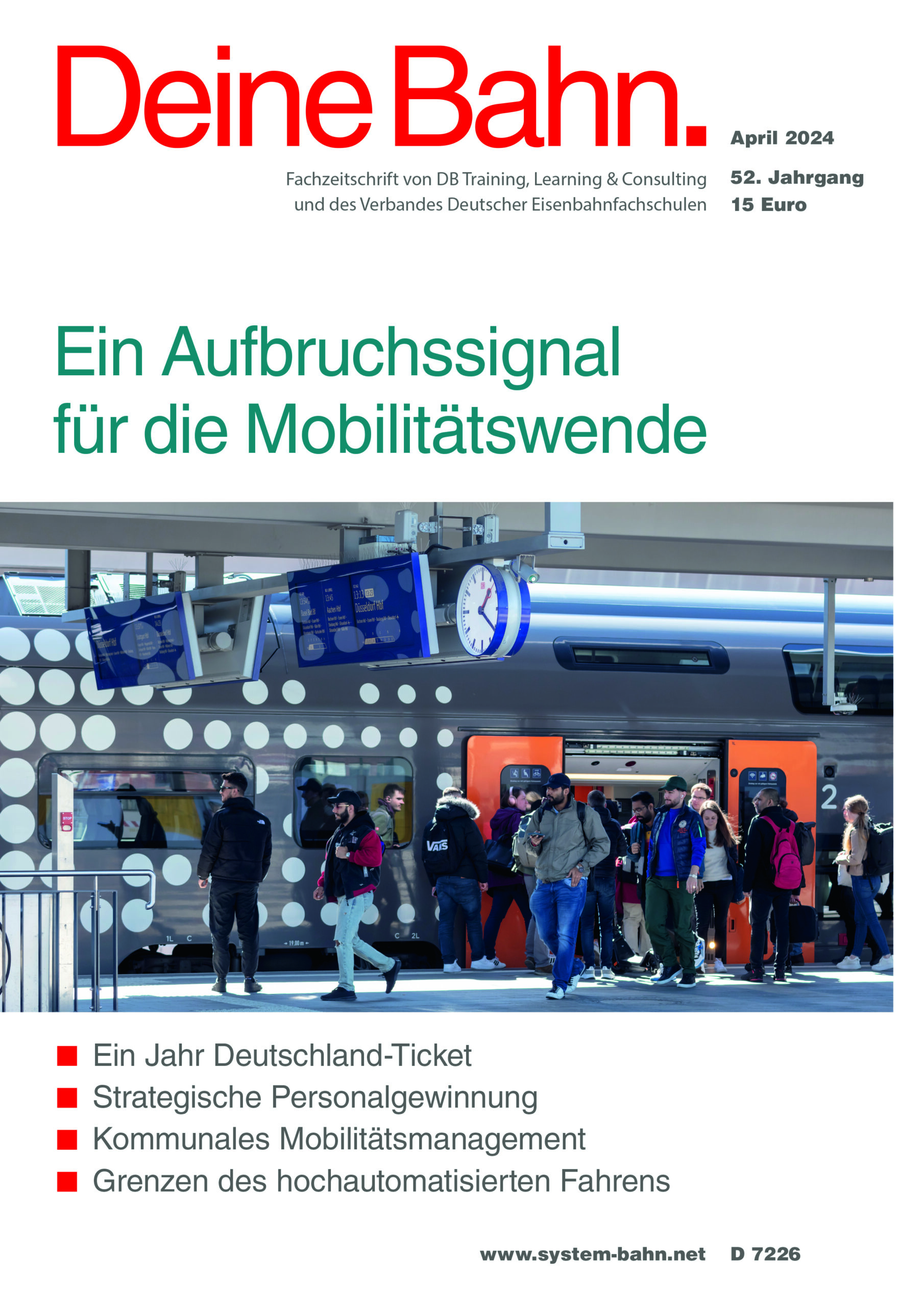 Umschlagmotiv Fachzeitschrift Deine Bahn April 2024