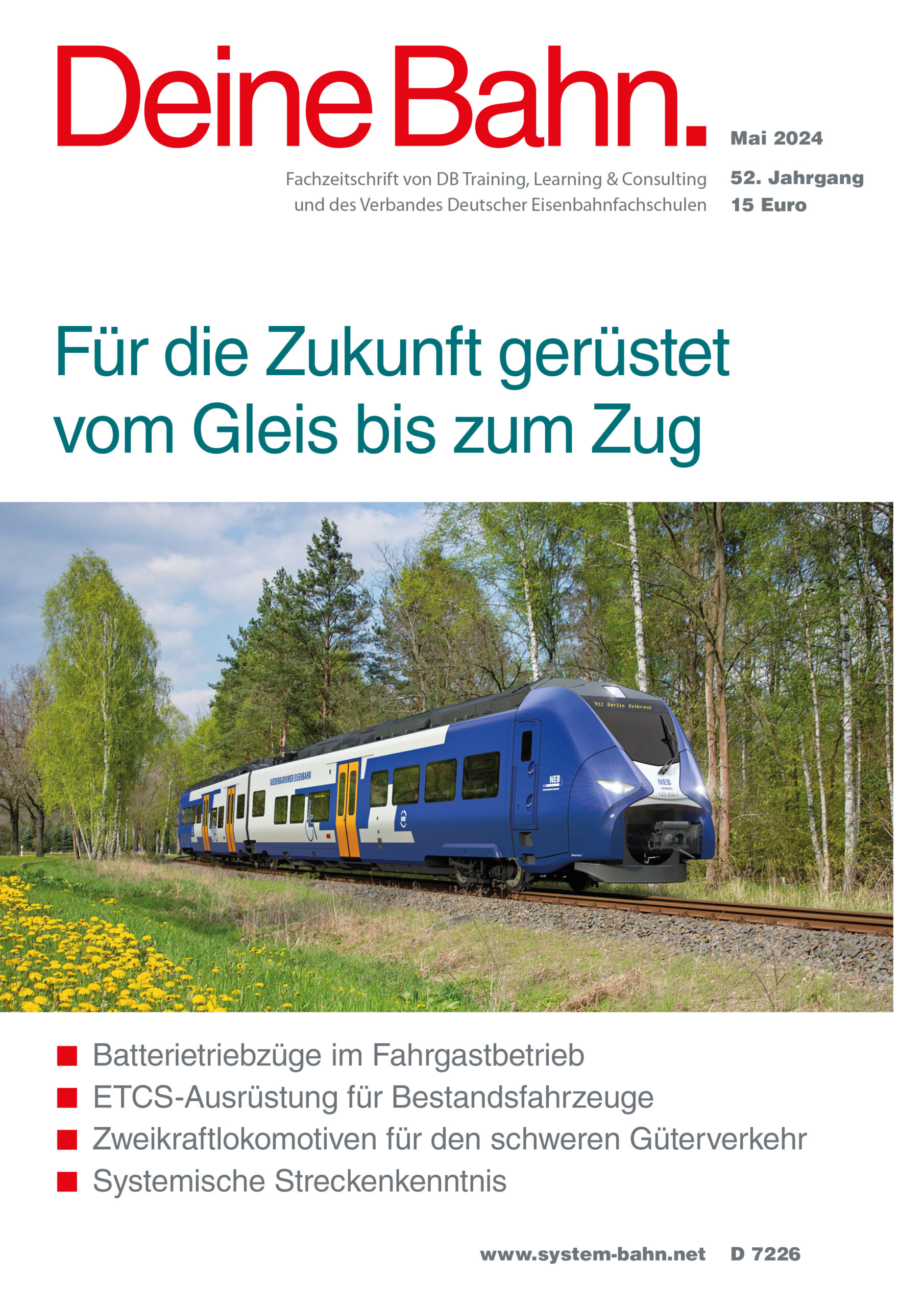 Umschlagmotiv Fachzeitschrift Deine Bahn Mai 2024