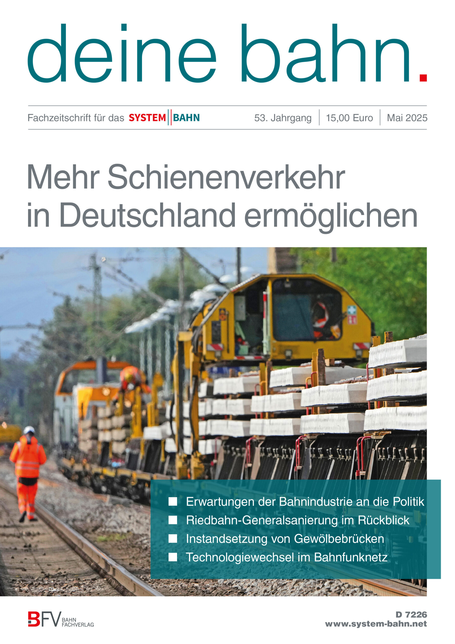 Umschlagmotiv Fachzeitschrift Deine Bahn Mai 2025