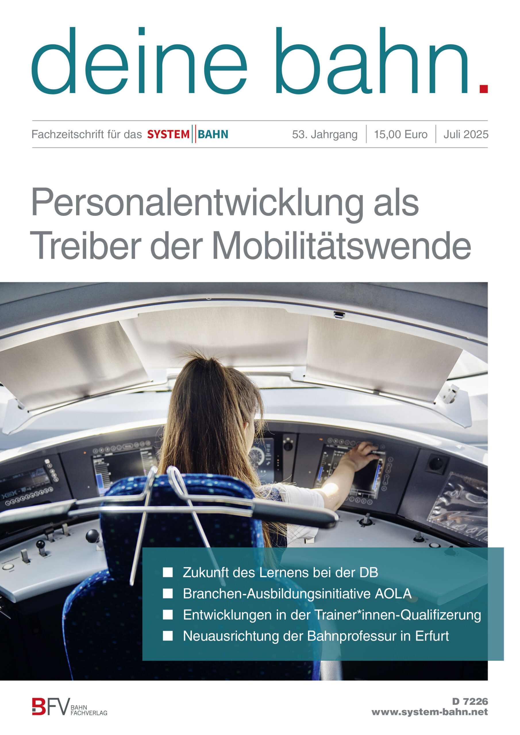 Umschlagmotiv Fachzeitschrift Deine Bahn Juli 2025