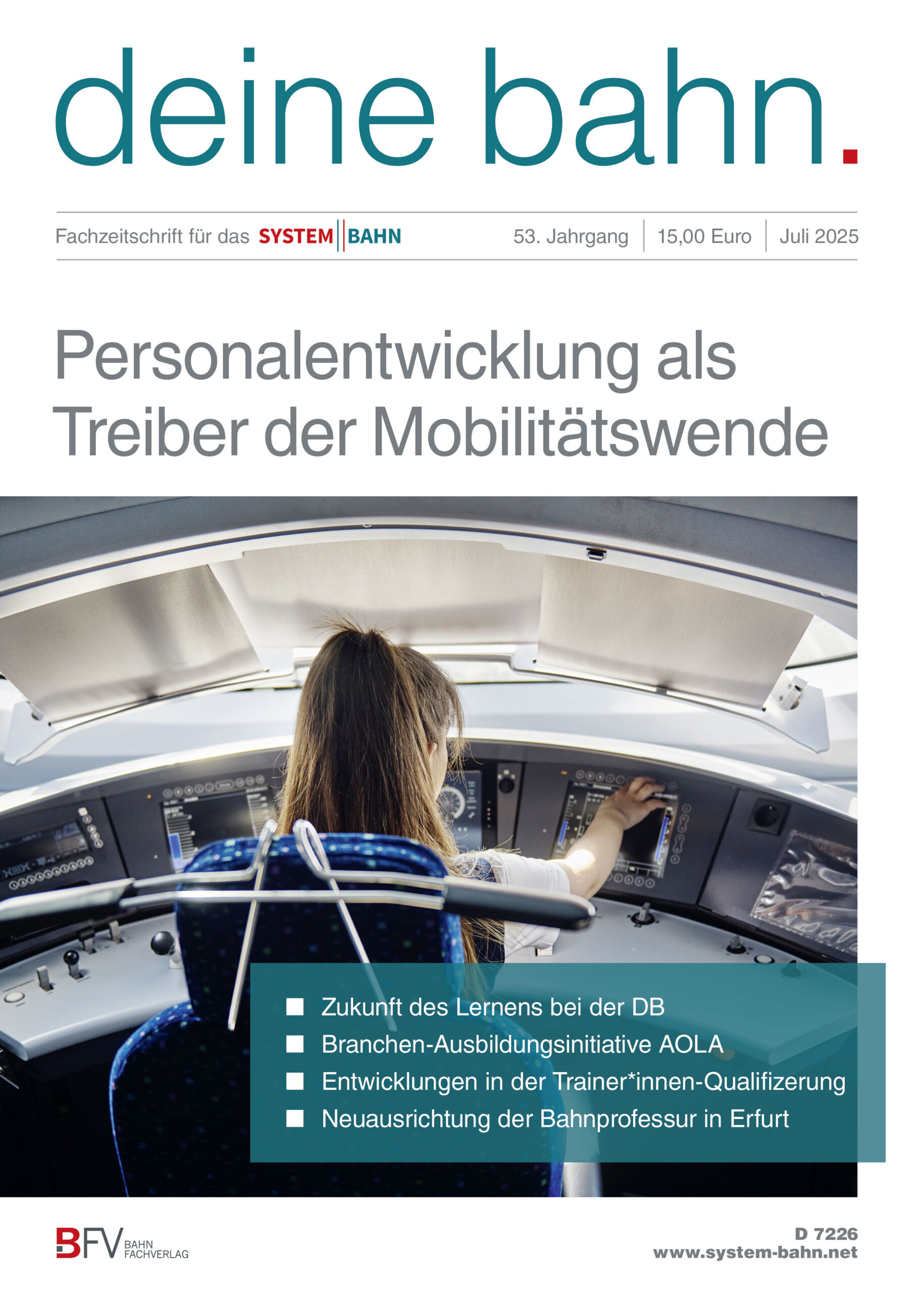 Umschlagmotiv Fachzeitschrift Deine Bahn Juli 2025