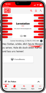 Die Lernstation ist mobil aufrufbar für ein flexibles Lernerlebnis (Quelle: DB Training)