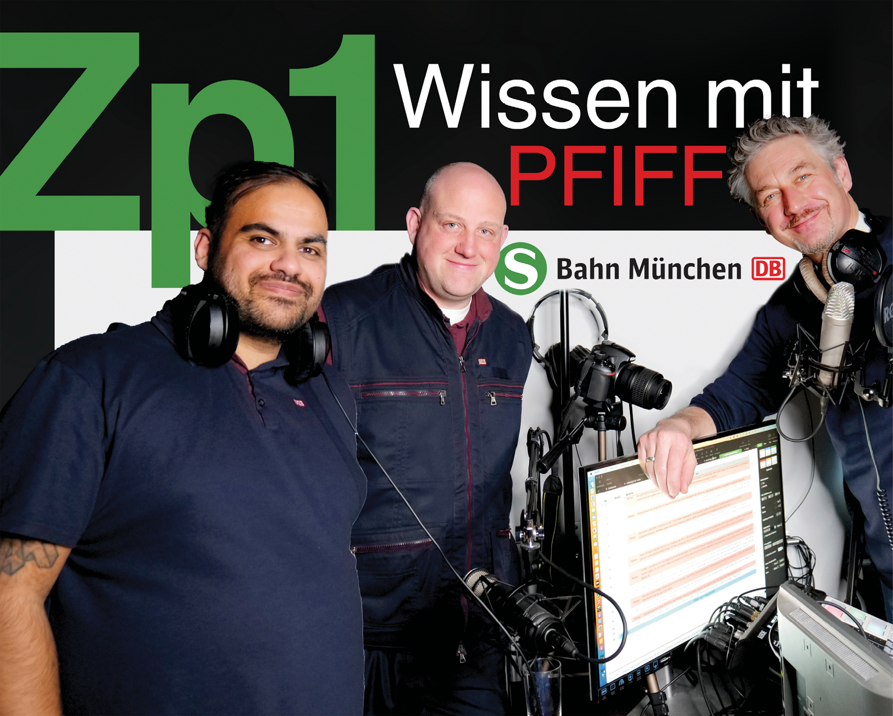 Das Team vom Podcast „Zp 1 – Wissen mit Pfiff“ (von links): Rameez Sedlmair, Marc Hildmann und Steffen Popp