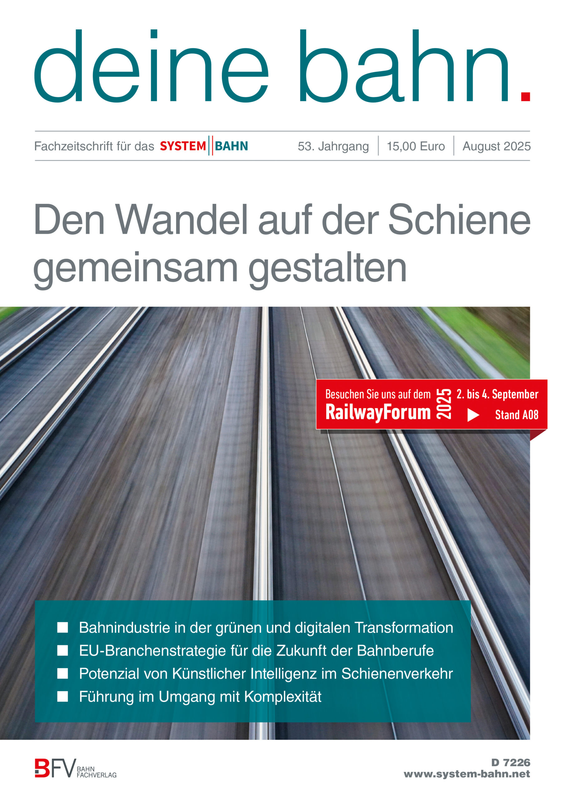 Umschlagmotiv Fachzeitschrift Deine Bahn August 2025