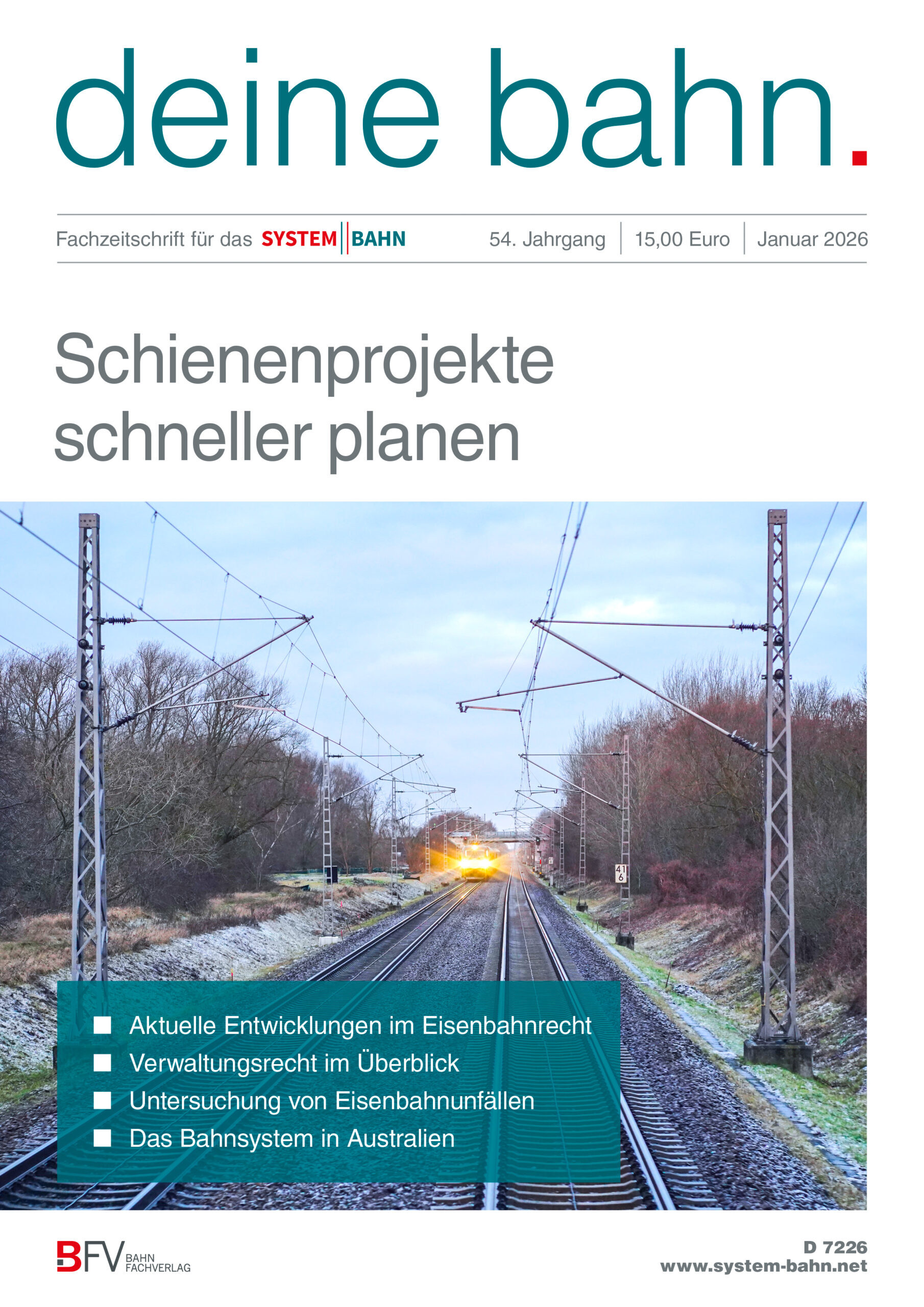 Umschlagmotiv Fachzeitschrift Deine Bahn Januar 2026