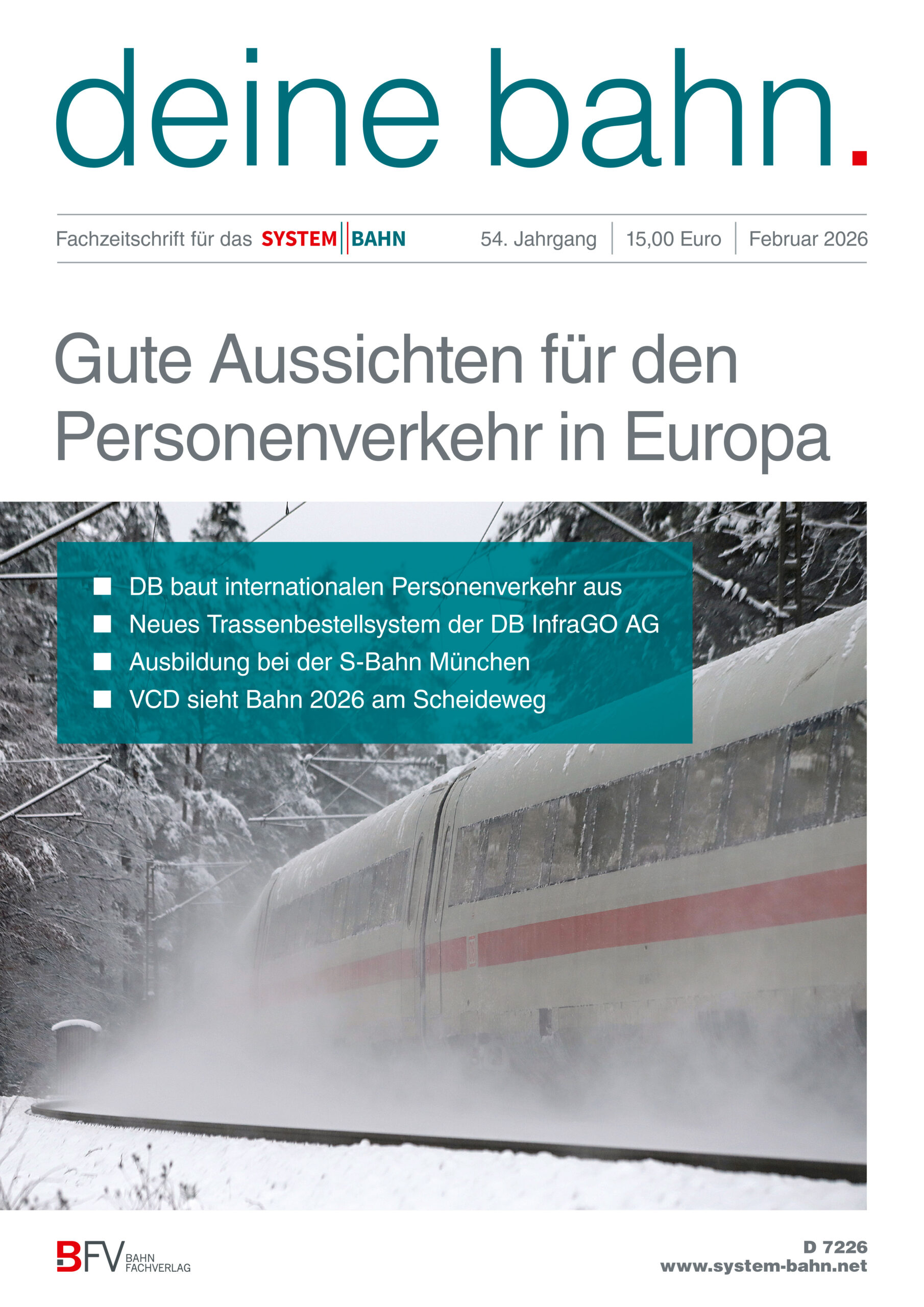 Umschlagmotiv Fachzeitschrift Deine Bahn Februar 2026