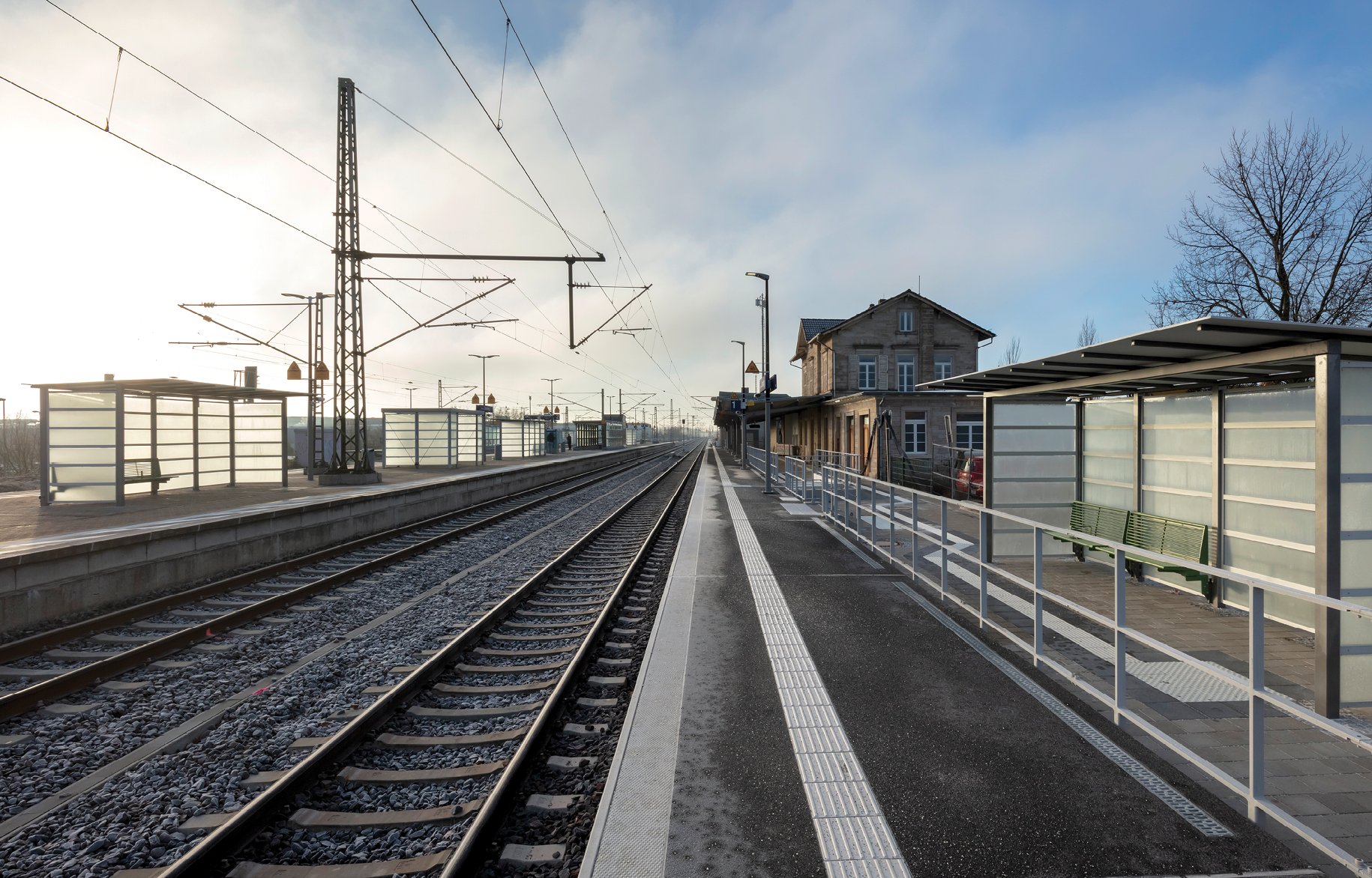 Bahnsteig am Bahnhof Groß-Gerau Dornberg